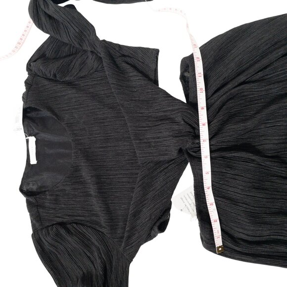 NWT Nordstrom Lush Black Long Sleeve Cut Out Dress SZ S Midi - Picture 5 of 9